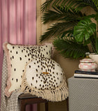 Poodle & Blonde fringed dalmatian cushion 52cm x 52cm, imported from the UK