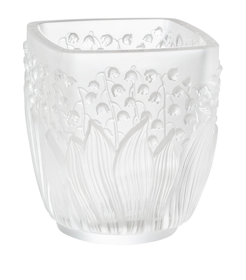 Lalique crystal Muguet votive vase 10.5cm, UK version