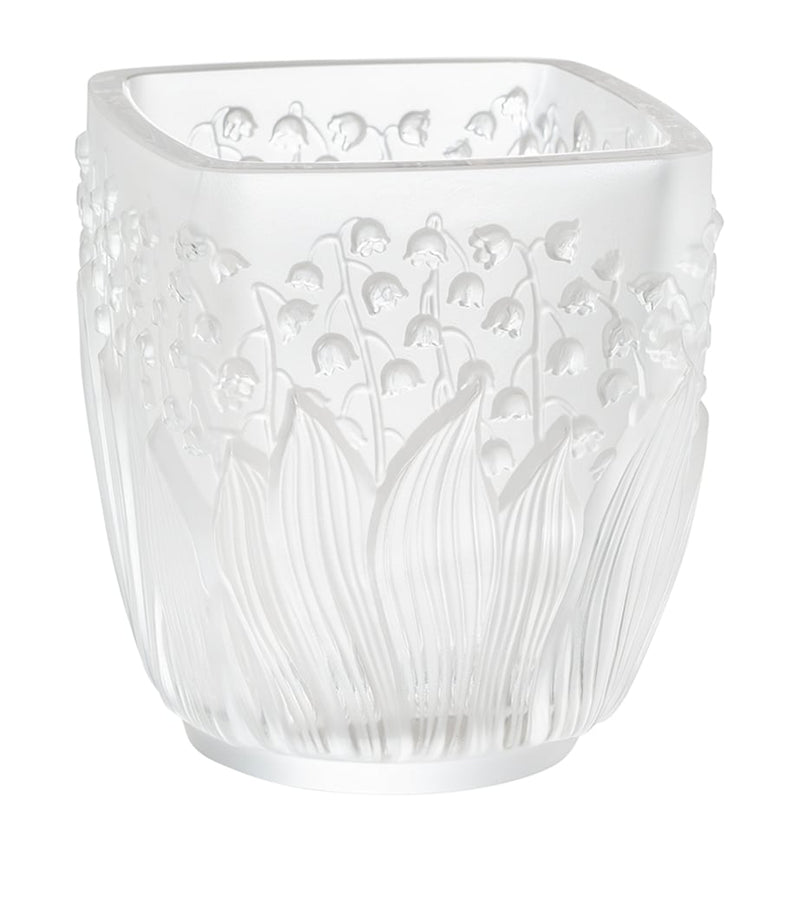 Lalique crystal Muguet votive vase 10.5cm, UK version