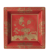 Harrods Large Porcelain Change Tray with Hand-Painted Gold Florals- Buy online at McGrocer