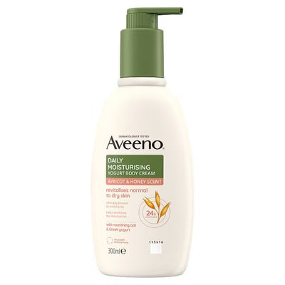 Superdrug Aveeno Daily Moisturising Yogurt Apricot & Honey Body Cream 300ml- Buy online at McGrocer