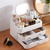 Livingandhome Makeup Organizer with Mirror 3 Drawers White, imported from the UK