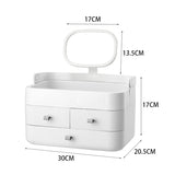Livingandhome Makeup Organizer with Mirror 3 Drawers White, imported from the UK