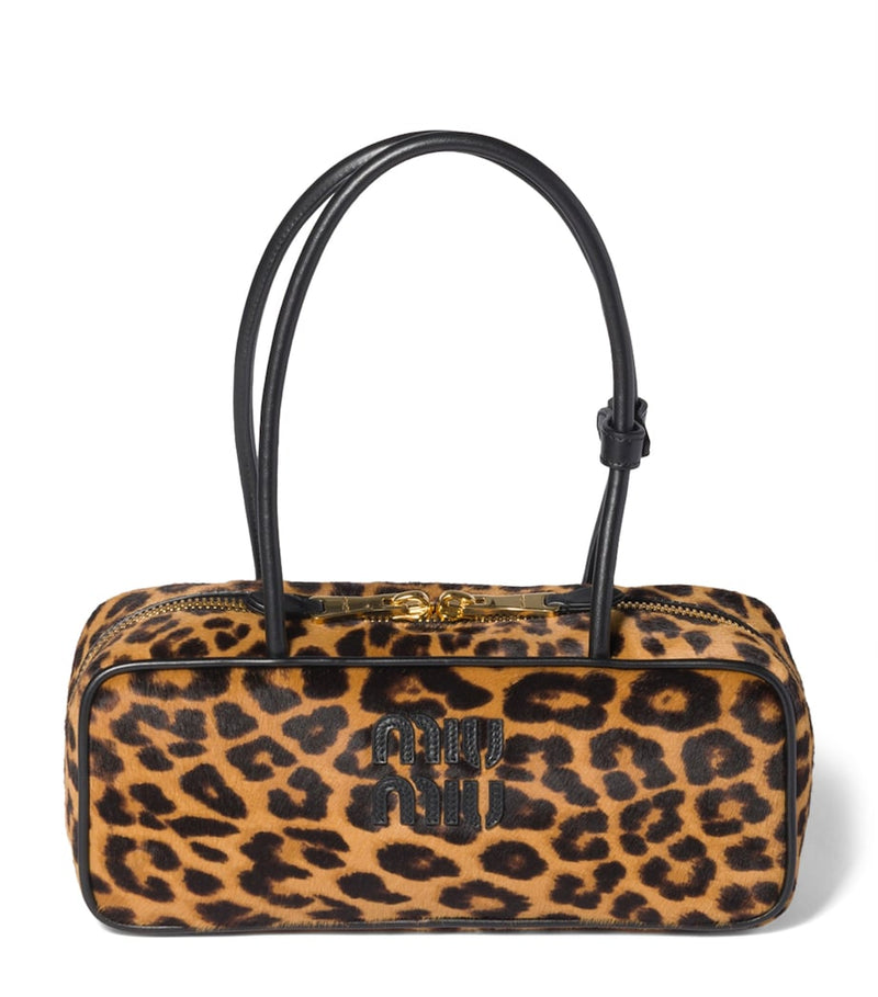 Miu Miu top-handle bag leopard calf hair (British brand)