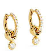 Harrods Spinelli Kilcollin Yellow Gold and White Diamond Zahra Hoop Earrings- Buy online at McGrocer