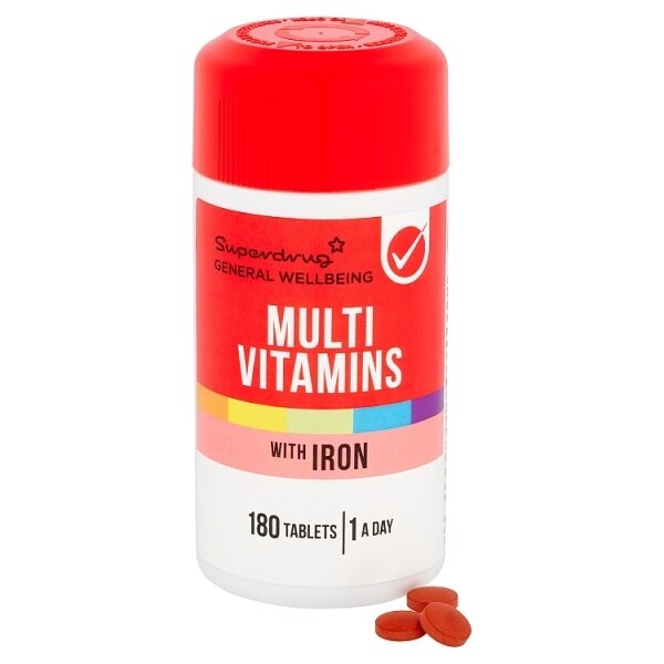 Superdrug Multi-Vitamins With Iron 180s GOODS Superdrug