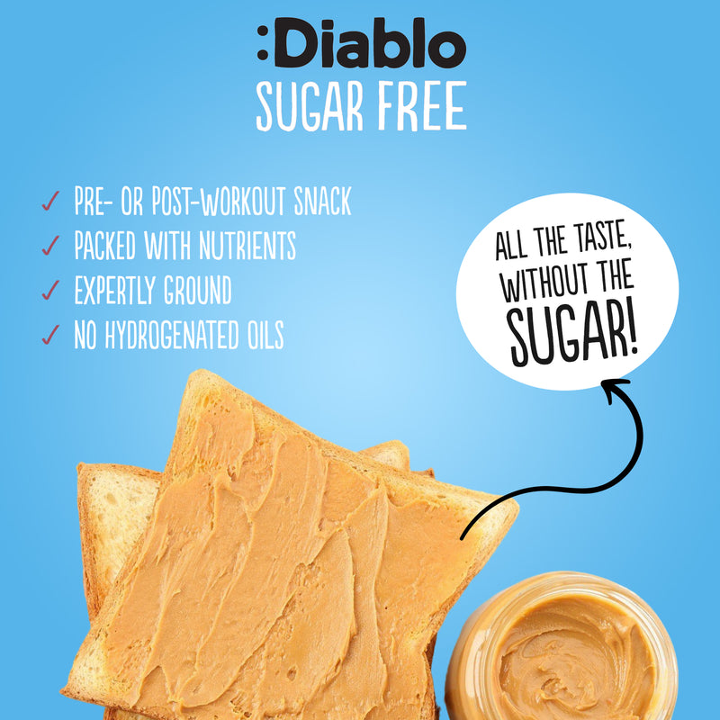 Diablo smooth peanut butter no added sugar 350g (British brand)