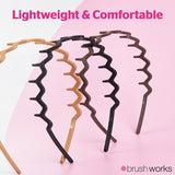 Brushworks neutral zig zag headbands 3 pack, imported from the UK