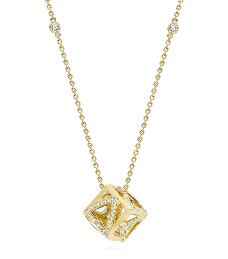 Boodles Be You cube diamond pendant necklace, imported from the UK