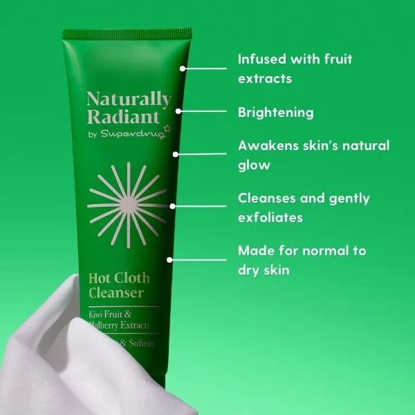 Naturally Radiant hot cloth cleanser 150ml tube, imported from the UK