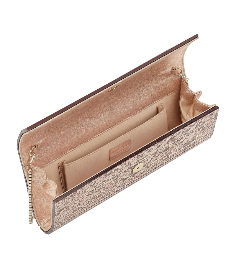 Jimmy Choo gold-toned glitter Sweetie clutch - British product