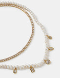 18k gold plated necklace, pearls and cubic zirconia, imported from the UK