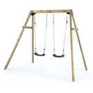 Plum wooden double swing set 222x162x224cm, imported from the UK