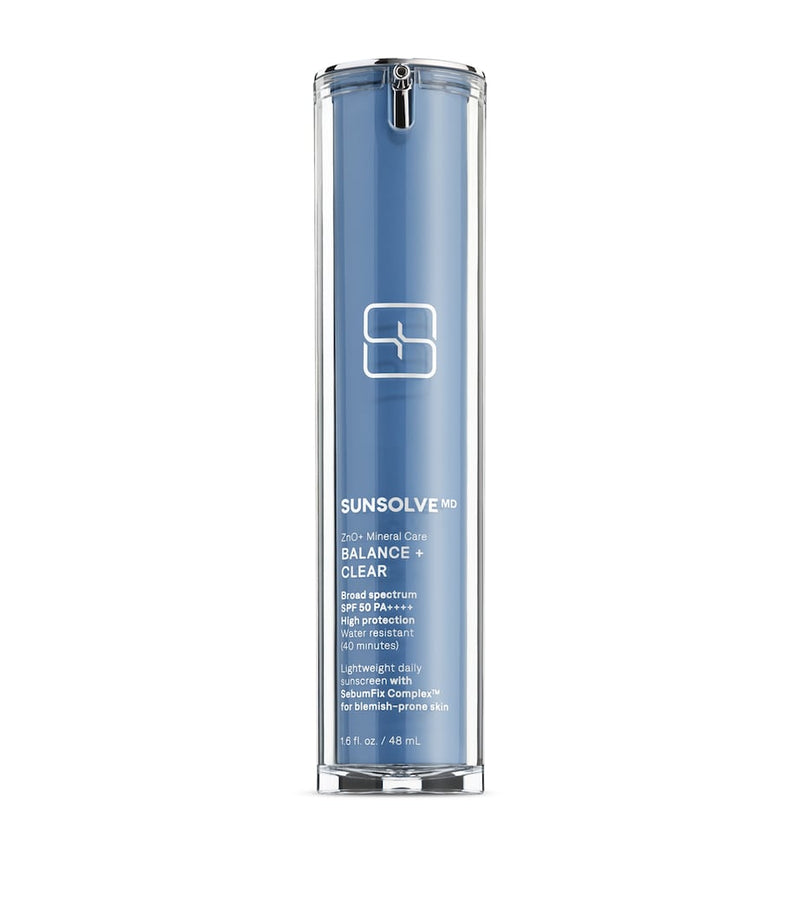 SunsolveMD Balance + Clear SPF 50 facial sunscreen for sensitive skin 48ml (British brand)