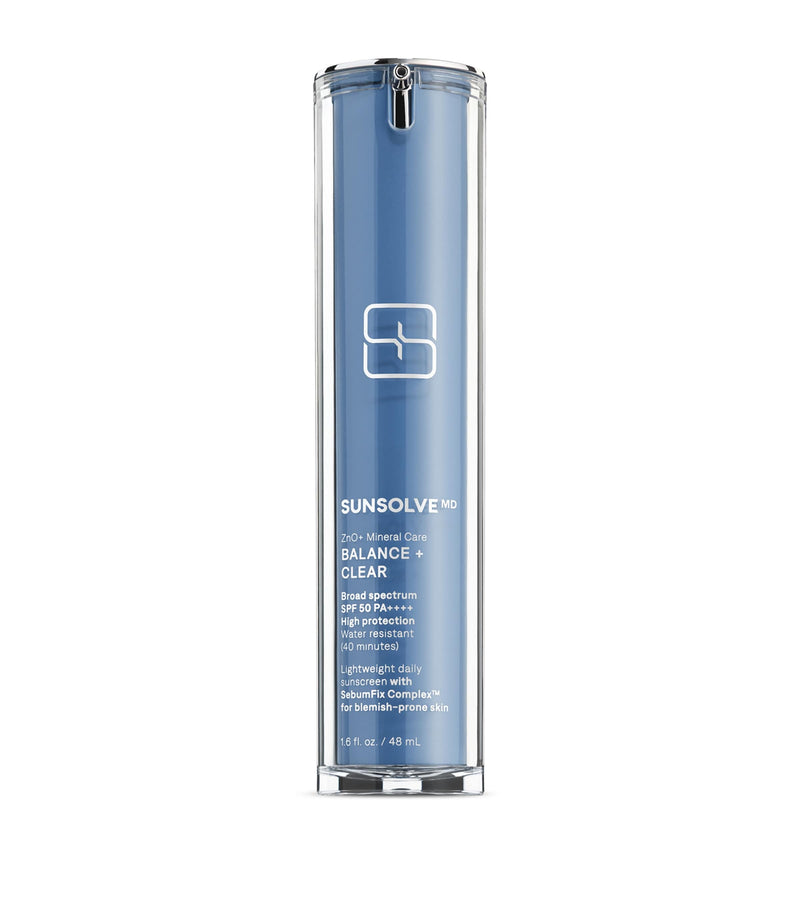 SunsolveMD Balance + Clear SPF 50 facial sunscreen for sensitive skin 48ml (British brand)