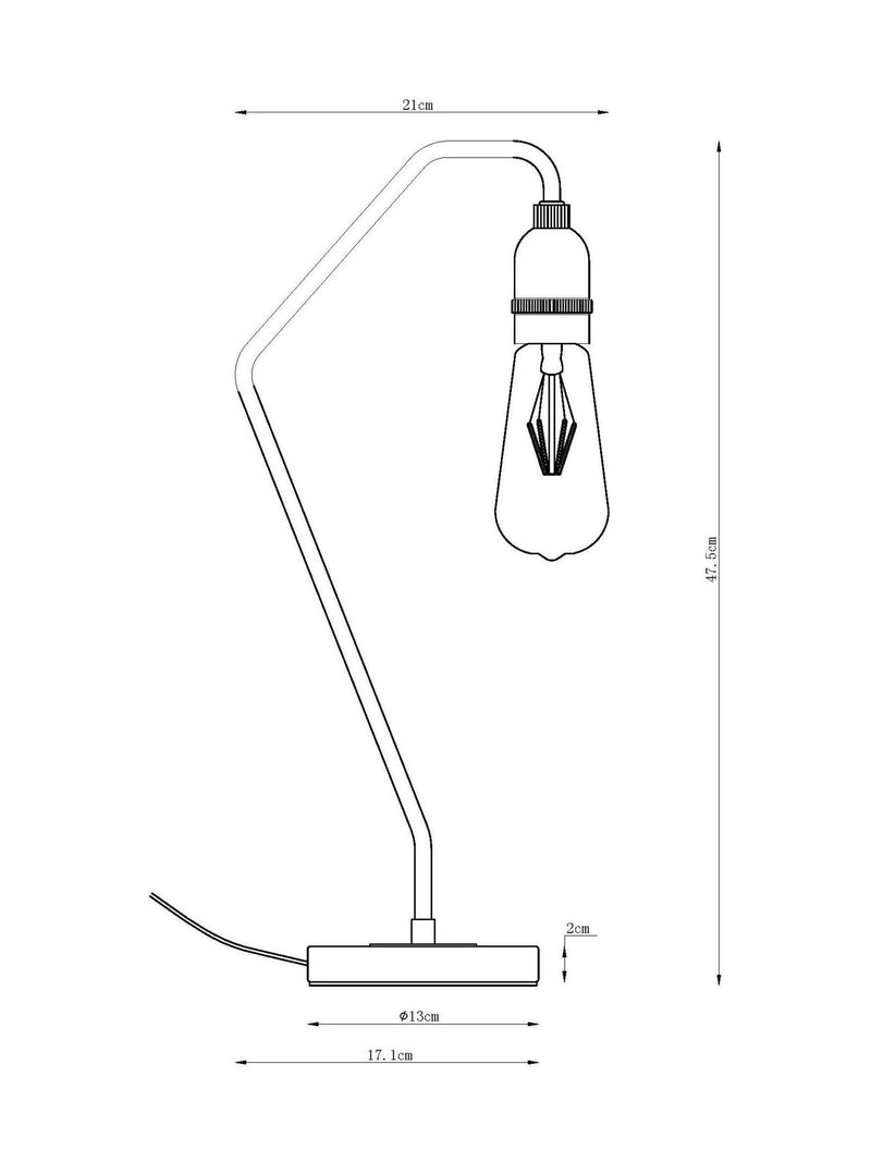 Brooklyn black matte table lamp with retro bulb, imported from the UK