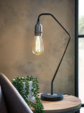 Brooklyn black matte table lamp with retro bulb, imported from the UK