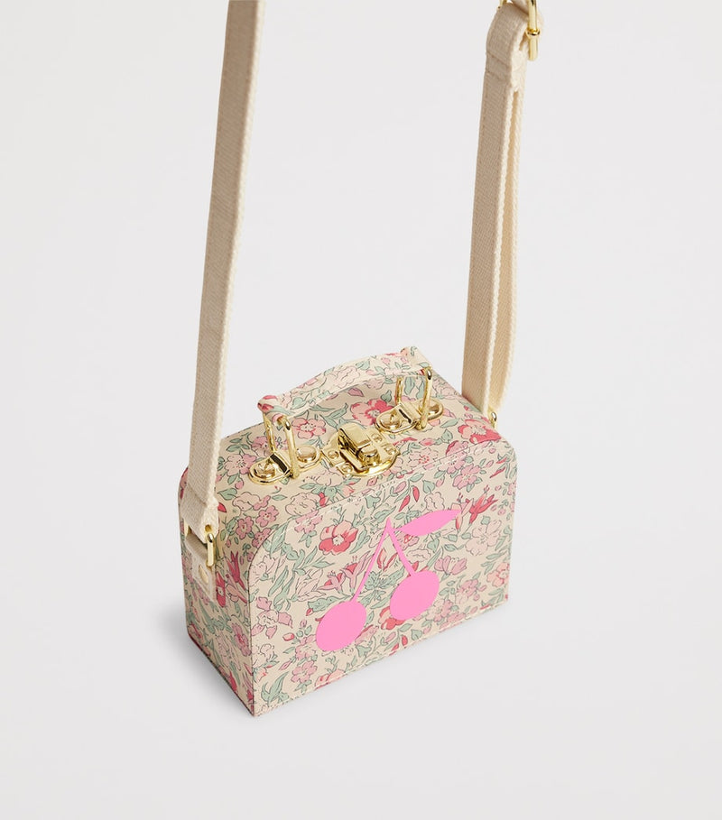 Bonpoint vanity case cross-body bag Liberty print cherry motif (British brand)