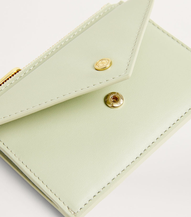 Harrods leather zip-up card holder Italian leather - British product