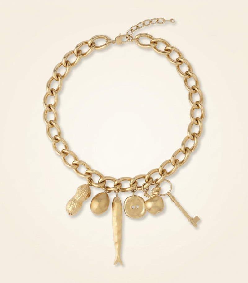 Givenchy chunky charms choker gold-tone brass - British product