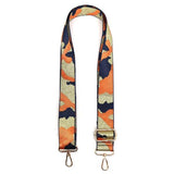 POM orange camo lurex adjustable wide bag strap, imported from the UK
