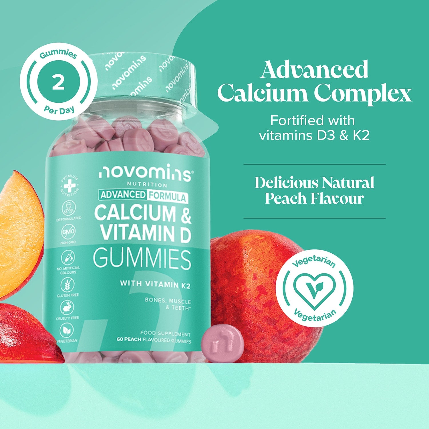 Novomins Calcium & Vitamin D 60 Gummies - 998874