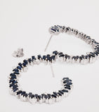Suzanne Kalan white gold diamond blue sapphire spiral earrings, UK version