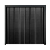 Cardale Black single canopy garage door, imported from the UK