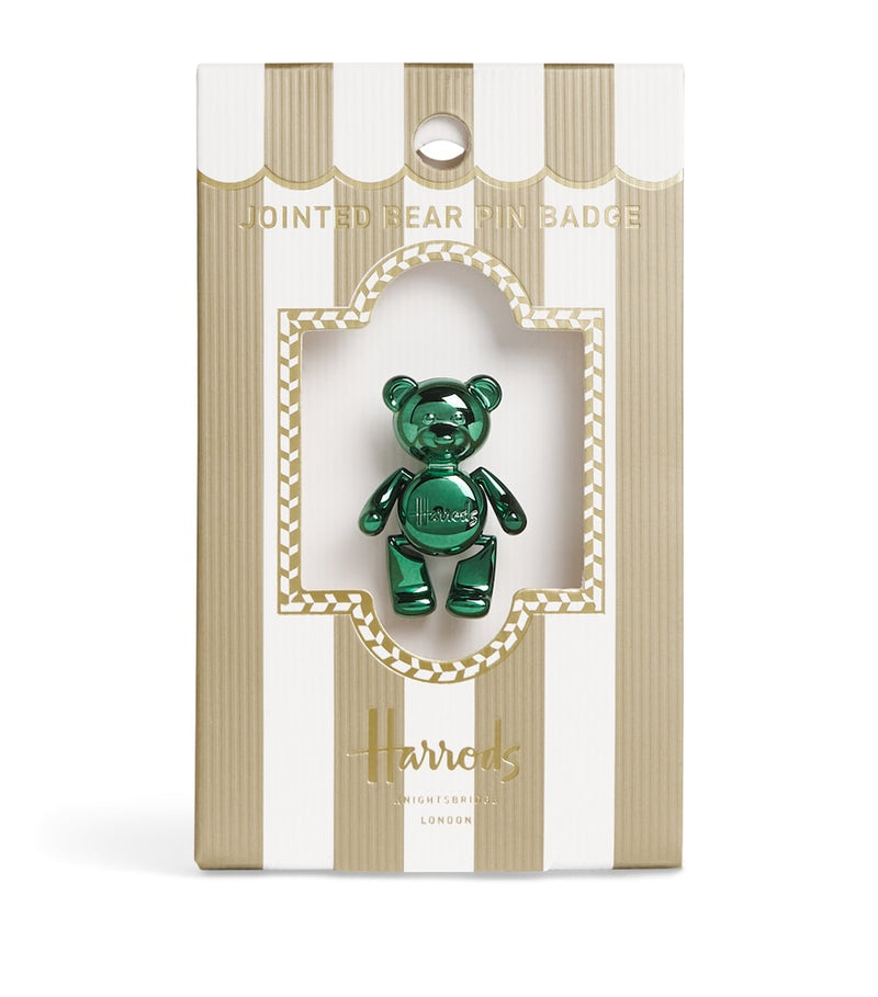 Harrods jointed bear pin badge, UK version