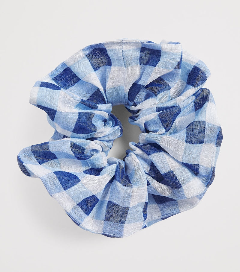 Sandro Paris linen blend gingham scrunchie - British product