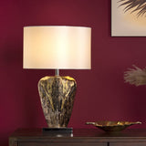 Syracuse mercury glass table lamp with cream shade (British brand)