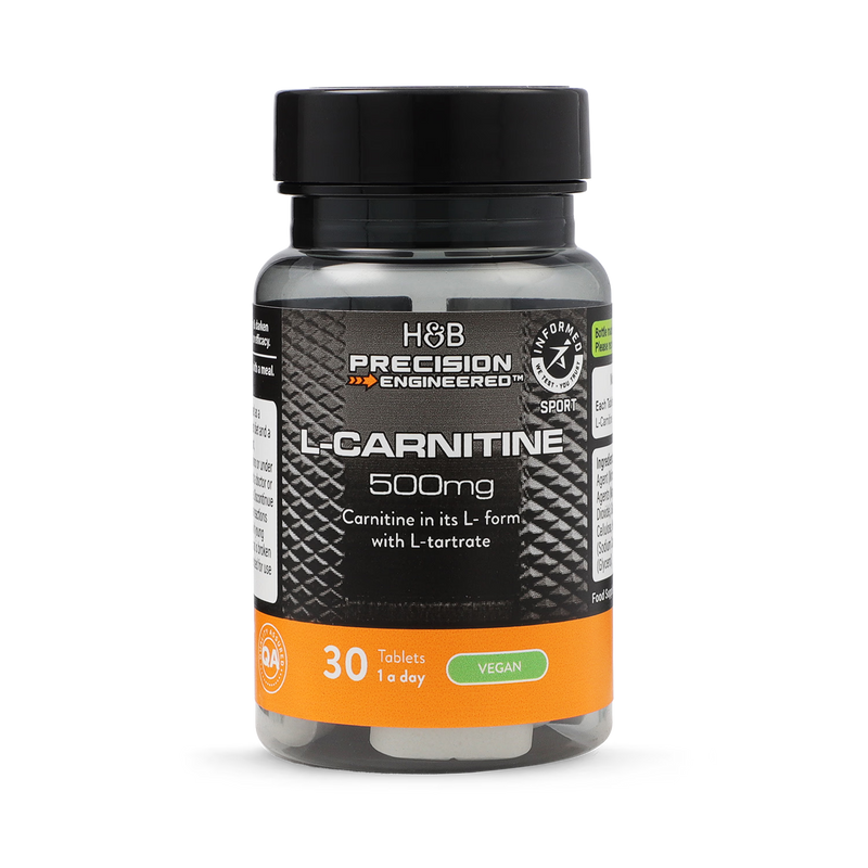 Precision Engineered L-Carnitine supplement 500mg 30 tablets, imported from the UK