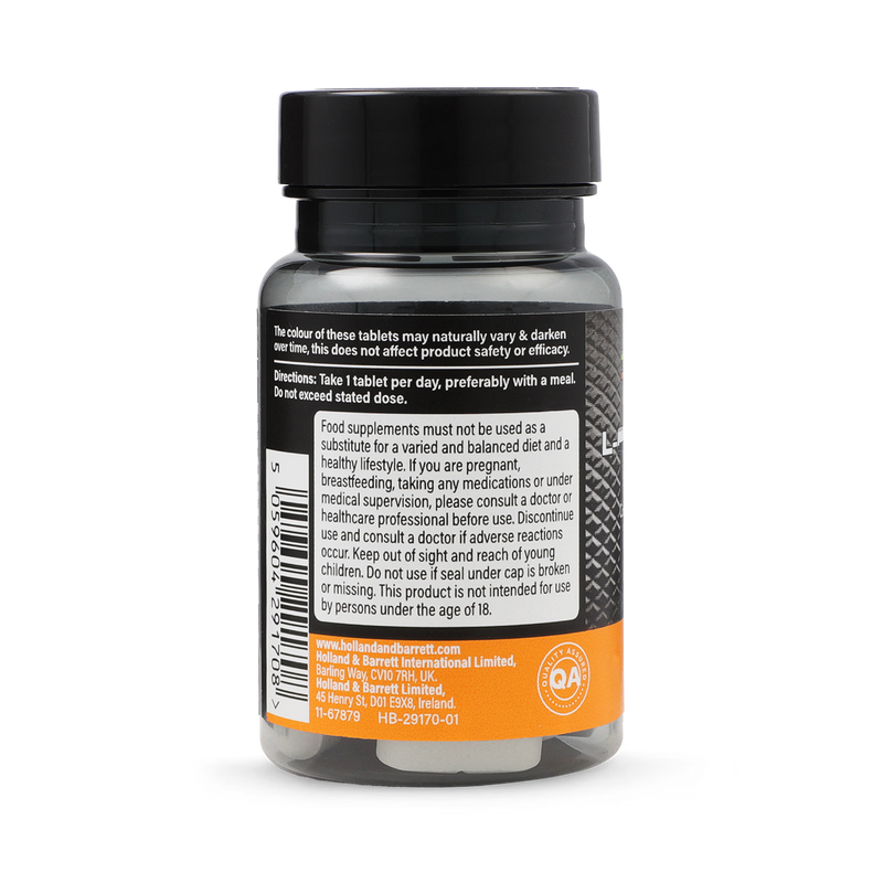 Precision Engineered L-Carnitine supplement 500mg 30 tablets, imported from the UK