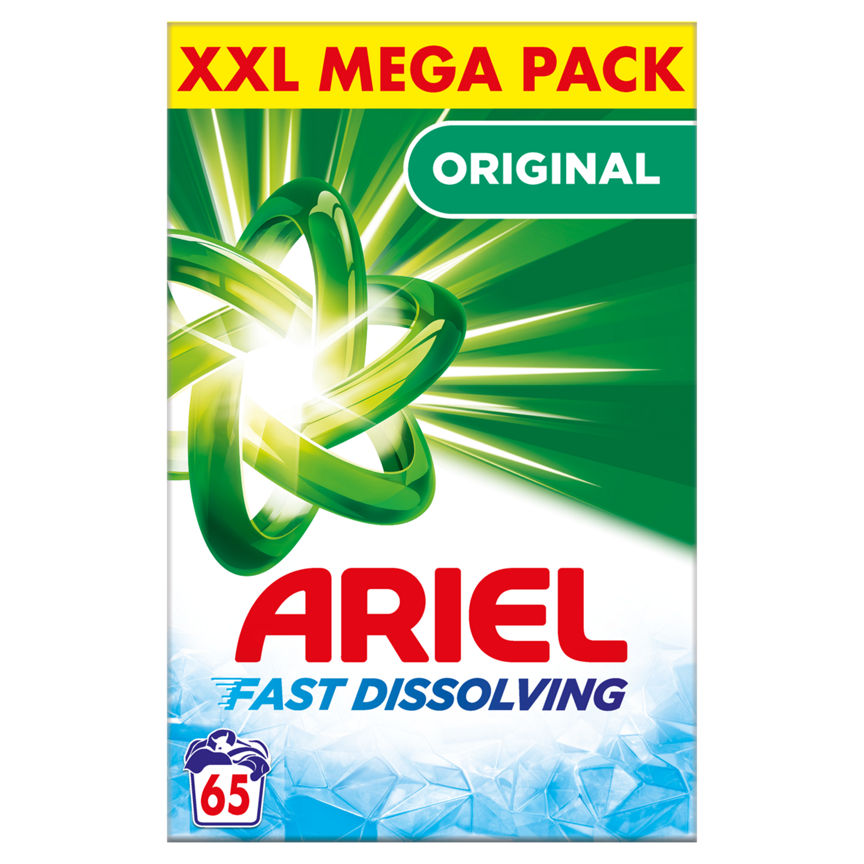 Ariel Fast Dissolving Washing Powder 3.9KG, 65 Washes, Original - McGrocer