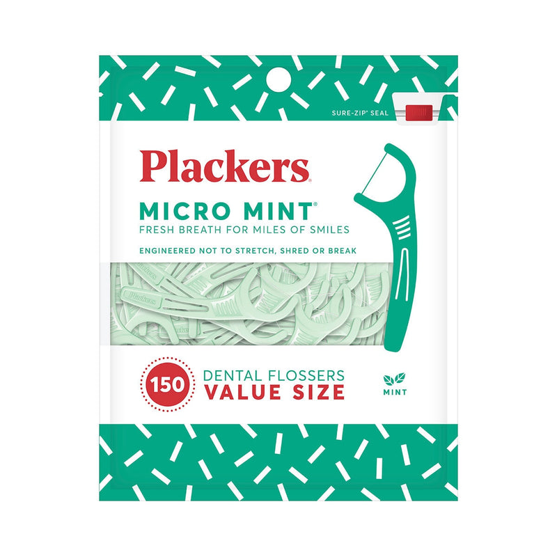 Plackers Micro Mint dental flossers 600 pack, imported from the UK