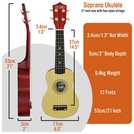 3rd Avenue Soprano Ukulele Natural 21-Inch - British product