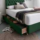 Silentnight green kingsize divan bed set with 4 drawers (British brand)