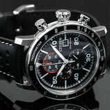 Citizen Eco-Drive black leather strap watch 44mm, UK version