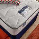 Silentnight Middleton Single Divan Bed with Mattress and Headboard in Blue (British brand)