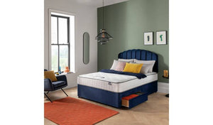 Silentnight Comfort Kingsize 2 Drawer Divan Bed in Blue Divan Bed Set