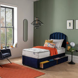 Silentnight Middleton single divan bed set with memory foam mattress and headboard (British brand)