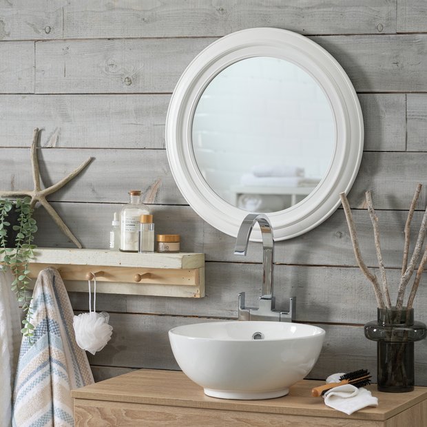 Innova white round wall mirror 55cm, imported from the UK