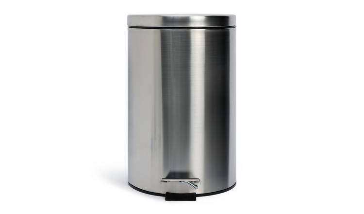 Habitat round pedal bin 12 litre silver (British brand)