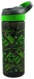 Zak Atlantic Minecraft Acid Sketch sipper water bottle 600ml (British brand)