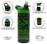 Zak Atlantic Minecraft Acid Sketch sipper water bottle 600ml (British brand)