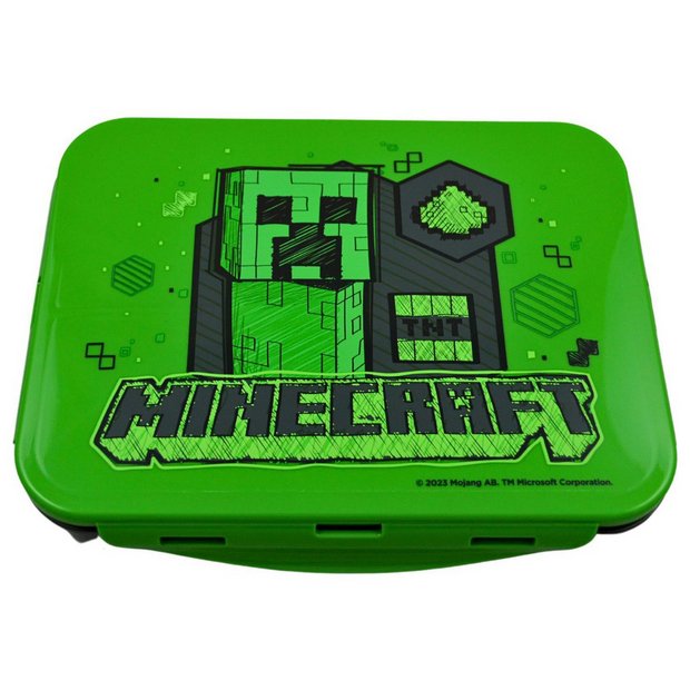 Zak Minecraft multi compartment lunch box, Creeper theme - UK version