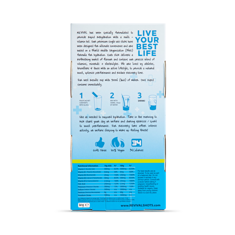Revival hydration powder watermelon 6 pack, imported from the UK
