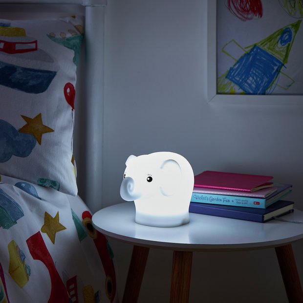 Glow elephant silicone LED nightlight 8 colours (British brand)