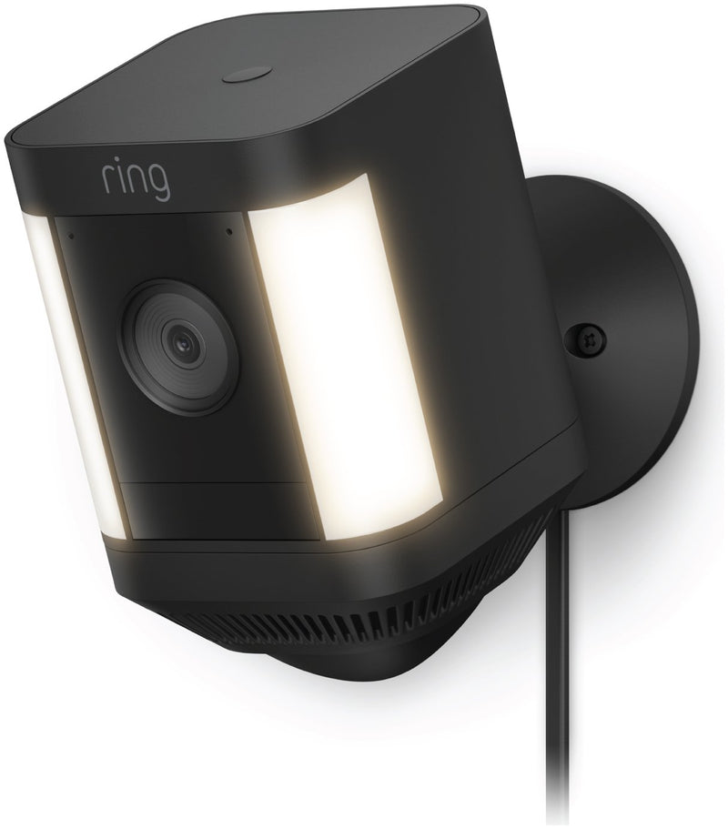 Ring Spotlight Cam Plus security camera in black, imported from the UK