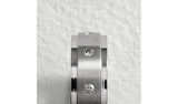 Revere stainless steel cubic zirconia wedding ring size R - British product